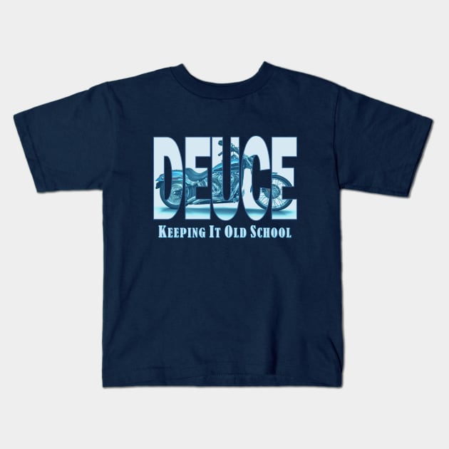 Deuce Motorcycle Artwork Kids T-Shirt by Bizb